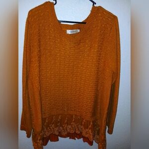 Orange Sweater with infinity scarf
